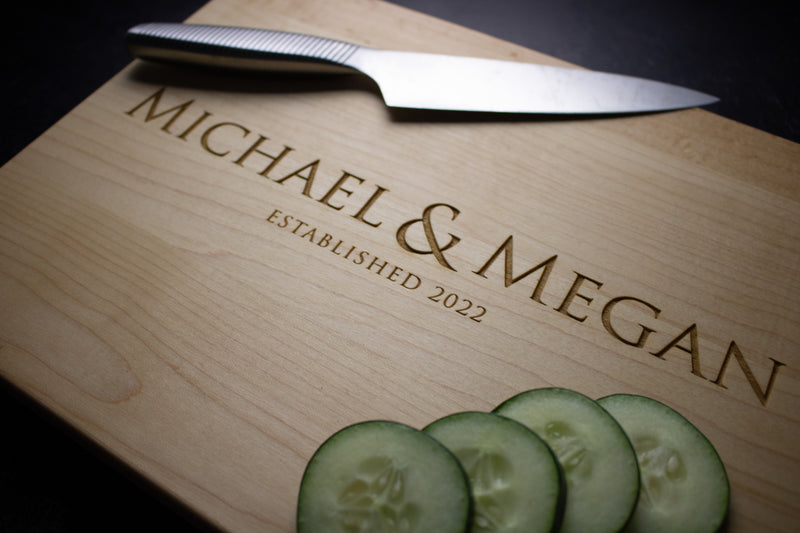 Couple Engraved Cutting Board Gift  | 018