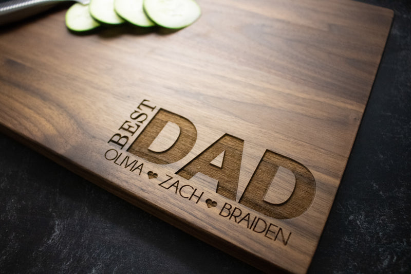 Father's Day Gift | Engraved Wood Cutting Board | Gift for Dad or Stepdad | Best Dad Present | Customized for Him | Personalized Gift | 254
