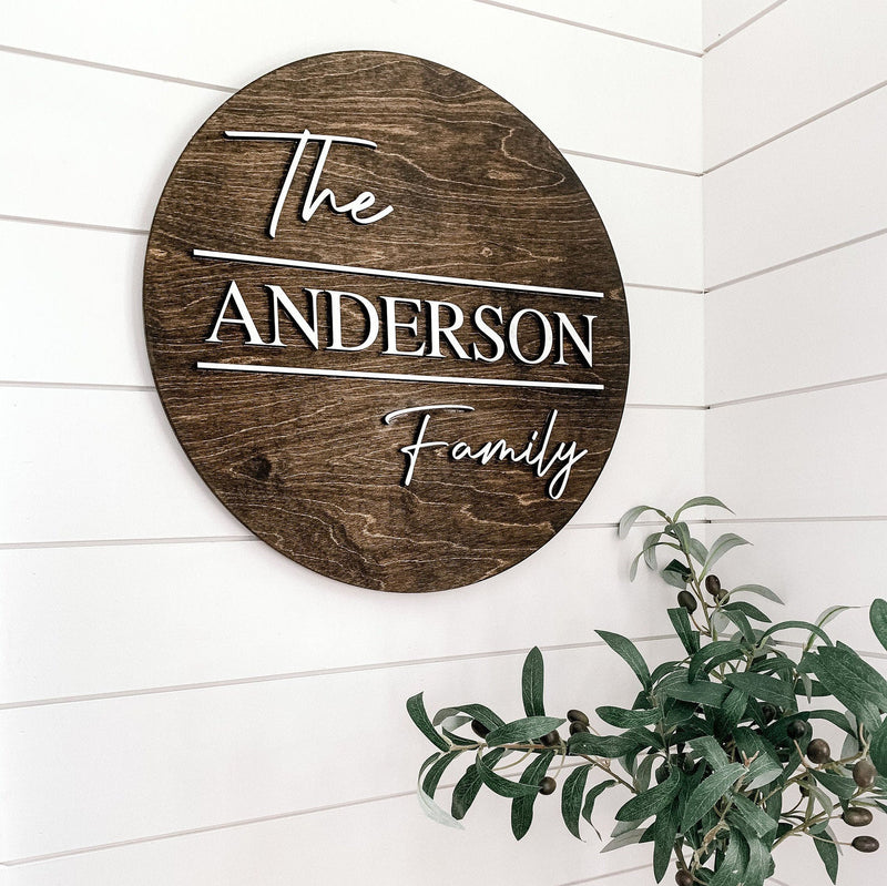 Personalized Round Family 3D Wall Sign | Wall Art