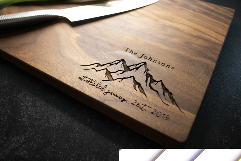 Wooden Engraved Cutting Board Bear Mountain Scene Cabin Rustic Country –  Footsteps in the Past