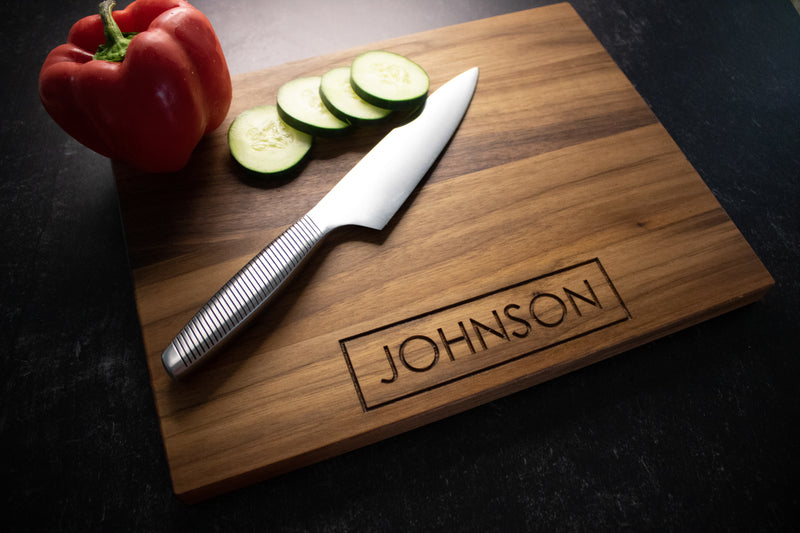 Modern Engraved Family Name Cutting Board | 240