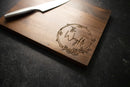 Floral Wreath Family Name Engraved Wood Cutting Board | 225
