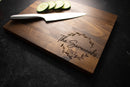 Floral Wreath Family Name Engraved Wood Cutting Board | 227