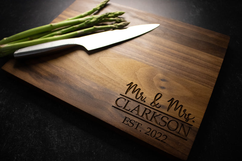 Mr. and Mrs. Personalized Engraved Cutting Board | 219