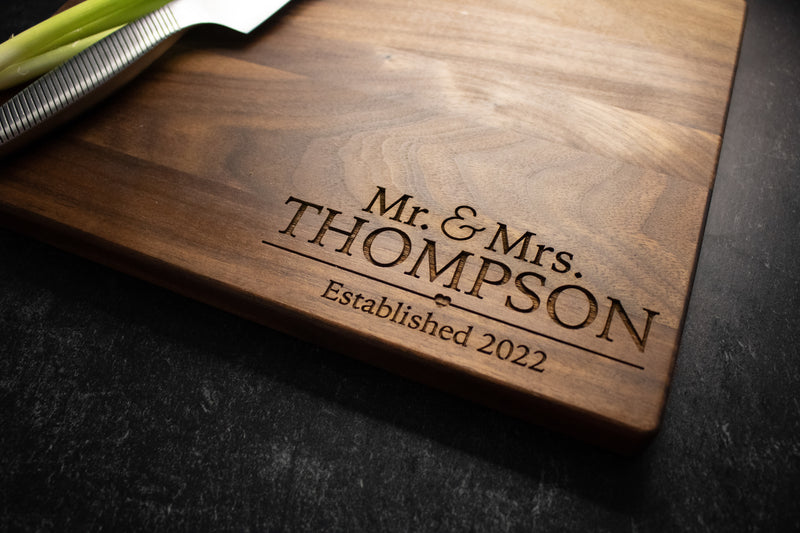 Classic Family Name Engraved Cheese Board