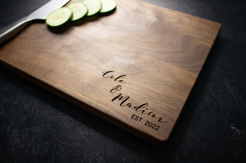 Engraved Cutting Board for Wedding Couple