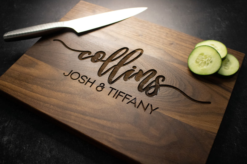 Large Last Name Engraved Wood Cutting Board | 220
