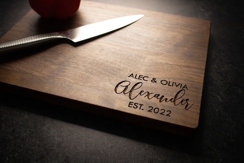 Couple Engraved Personalized Wood Cutting Board | 215