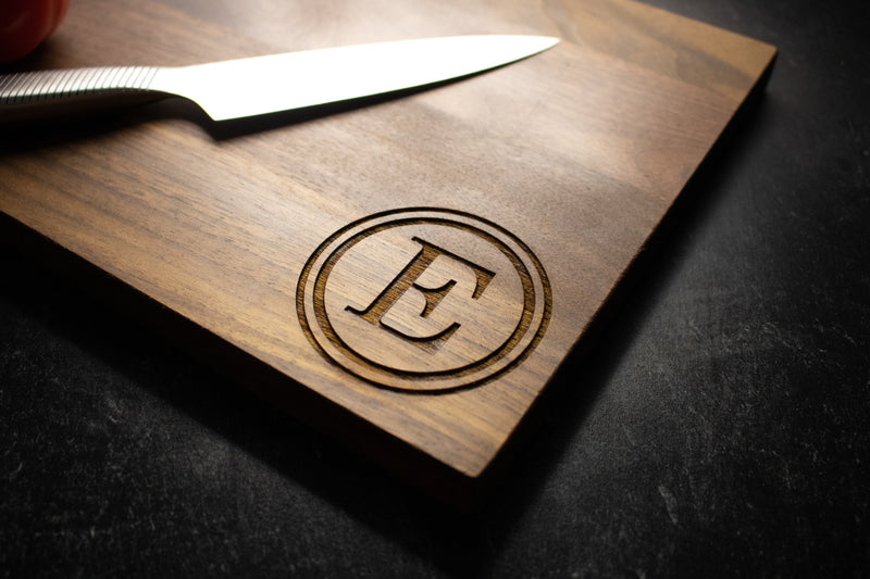 Large Initial Engraved Wood Cutting Board | 092