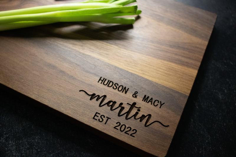 Personalized First and Last Name Engraved Wood Cutting Board | 194