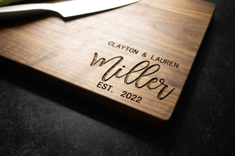 Personalized First and Last Name Engraved Wood Cutting Board | 195