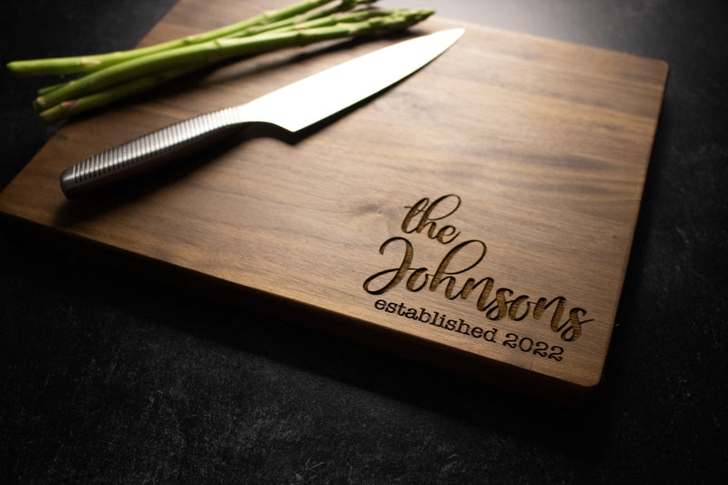 Personalized Family Engraved Wood Cutting Board | 203