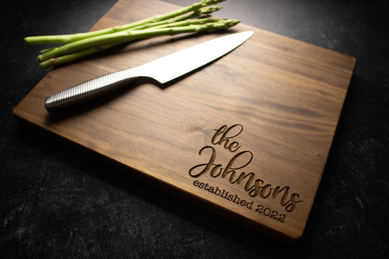 Personalized Family Engraved Wood Cutting Board | 203