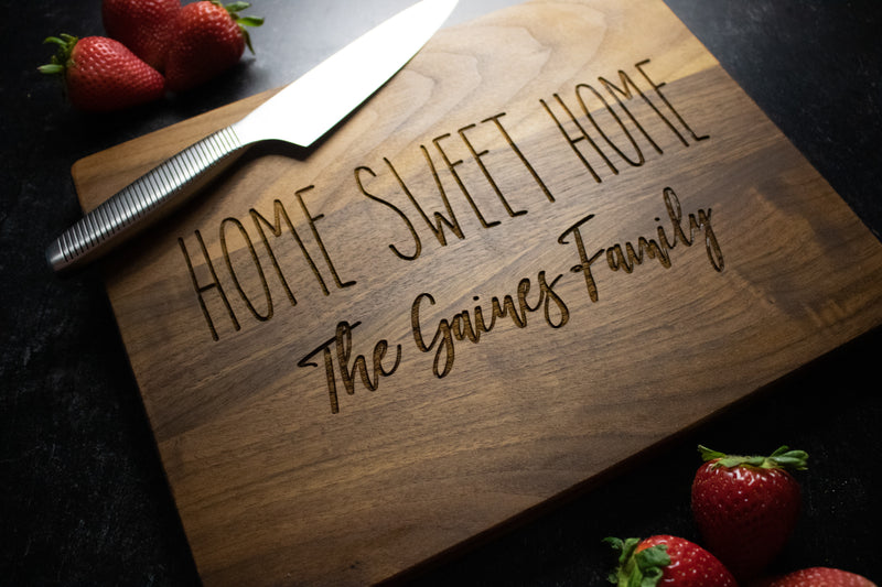 Family Housewarming Gift Engraved Wood Cutting Board | 206