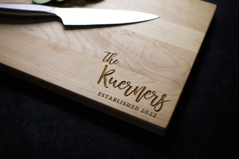 Personalized Family Engraved Wood Cutting Board | 012