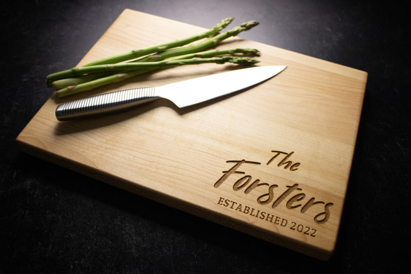 Last Name Engraved Wood Cutting Board | 007