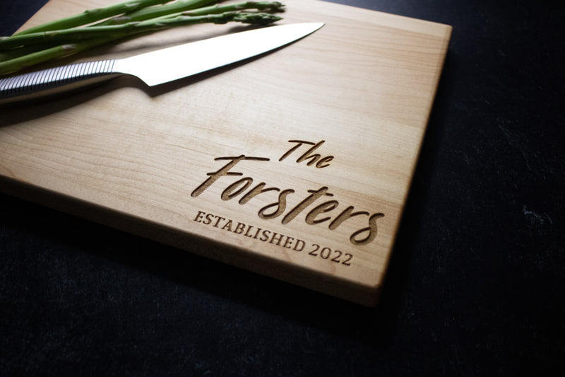 Last Name Engraved Wood Cutting Board | 007