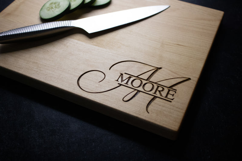 Personalized Last Name Engraved Cutting Board | 008