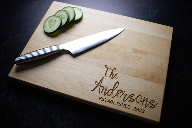 Last Name Engraved Wood Cutting Board | 003