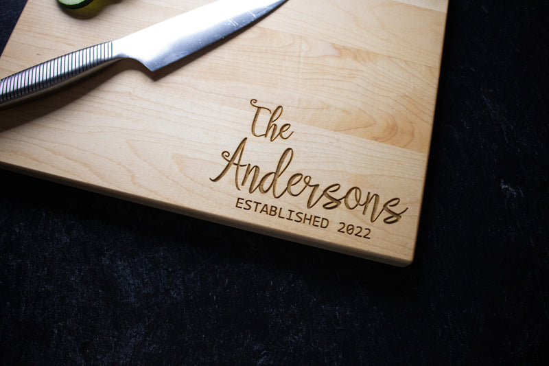 Personalized Family Engraved Cutting Board | 003
