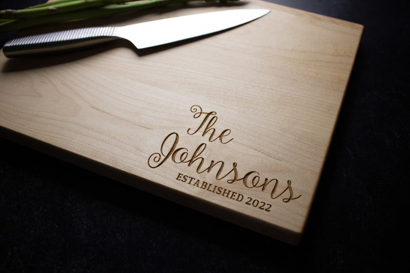 Personalized Family Engraved Cutting Board | 001