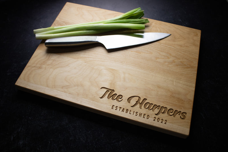 Personalized Wood Cutting Board for Couple | 028