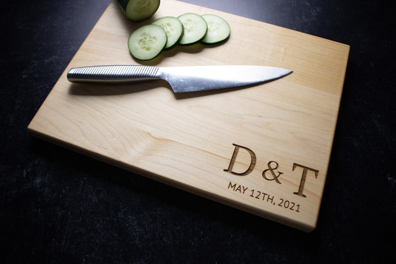 Large Initial Engraved Cutting Board | 025
