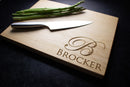Large Initial Last Name Engraved Cutting Board | 020