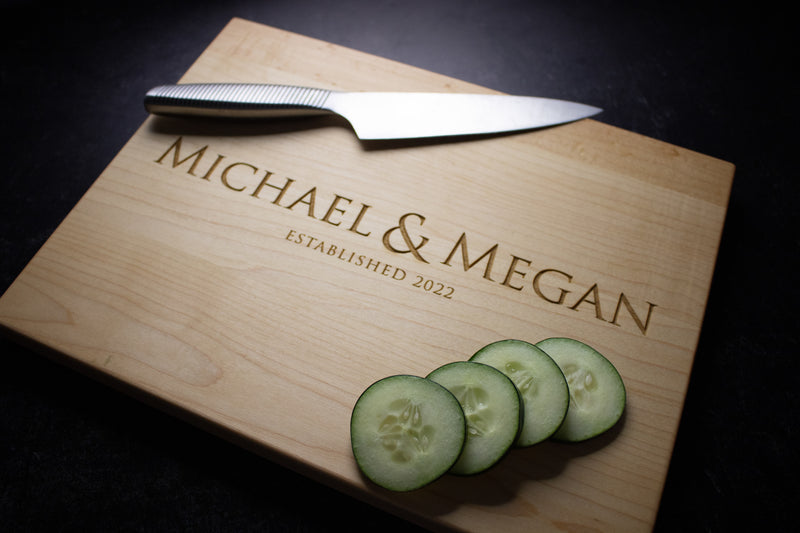 Couple Engraved Cutting Board Gift  | 018