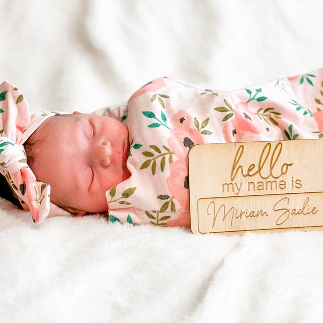 Rectangular Baby Name Sign | Name Announcement