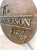 Personalized Round Family 3D Wall Sign | Wall Art