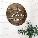 Personalized Round Family 3D Wall Sign | Wall Art