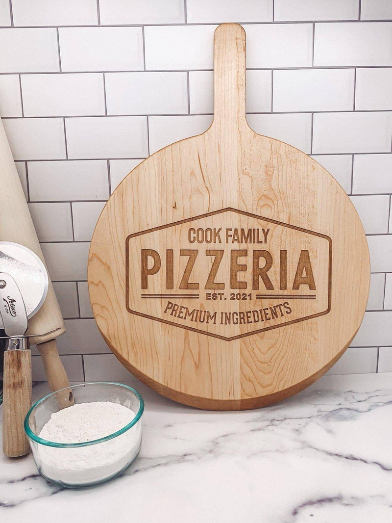 Personalized Laser Engraved Family Pizza Peel | P001