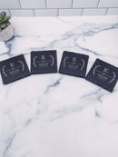 Set of 4 Personalized Family Square Slate Coasters | C002