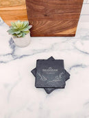 Set of 4 Personalized Family Square Slate Coasters | C005