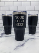Custom Logo Laser Engraved 30oz. Powder Coated Stainless Steel Tumbler