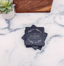 Set of 4 Personalized Family Square Slate Coasters | C006