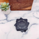 Set of 4 Personalized Family Square Slate Coasters | C006